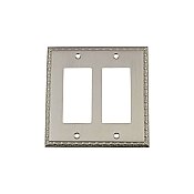 Solid Brass Egg & Dart Switchplate - Satin Nickel - Double GFCI