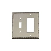 Solid Brass Egg & Dart Switchplate - Satin Nickel - GFCI/Toggle
