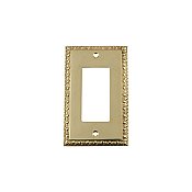 Solid Brass Egg & Dart Switchplate - Polished Brass - Single GFCI