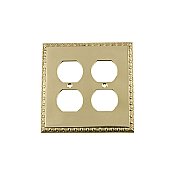 Solid Brass Egg & Dart Switchplate - Polished Brass - Double Duplex