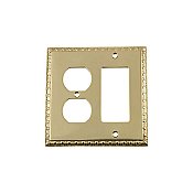 Solid Brass Egg & Dart Switchplate - Polished Brass - Duplex/GFCI