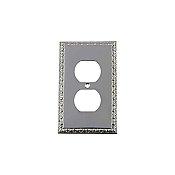 Solid Brass Egg & Dart Switchplate - Bright Chrome - Single Duplex