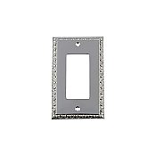 Solid Brass Egg & Dart Switchplate - Bright Chrome - Single GFCI