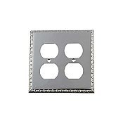 Solid Brass Egg & Dart Switchplate - Bright Chrome - Double Duplex