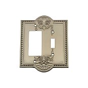 Solid Brass Meadows Switchplate - Satin Nickel - GFCI/Toggle