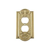 Solid Brass Meadows Switchplate - Polished Brass - Single Duplex