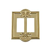 Solid Brass Meadows Switchplate - Polished Brass - Double GFCI