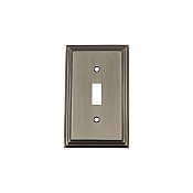 Solid Brass Deco Switchplate - Antique Pewter - Single Toggle