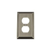 Solid Brass Deco Switchplate - Antique Pewter - Single Duplex