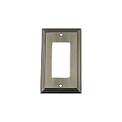 Solid Brass Deco Switchplate - Antique Pewter - Single GFCI