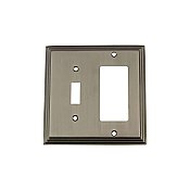 Solid Brass Deco Switchplate - Antique Pewter - GFCI/Toggle