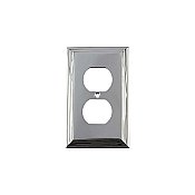 Solid Brass Deco Switchplate - Bright Chrome - Single Duplex