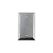Solid Brass Deco Switchplate - Bright Chrome - Single Blank