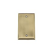Solid Brass New York Switchplate - Antique Brass - Single Blank