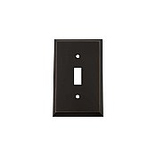 Solid Brass New York Switchplate - Timeless Bronze - Single Toggle