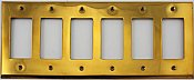 Polished Forged Unlacquered Brass 6 GFCI Switchplate