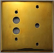 Polished Forged Unlacquered Brass Single Pushbutton/Single Cable Switchplate