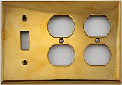 Polished Forged Unlacquered Brass Single Toggle/Double Duplex Switchplate