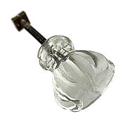 Antique Fluted Glass Cabinet Knob With Silver Dot - Circa 1920