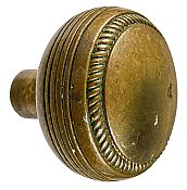Antique Cast Bronze Door Knob in "Rope" Design by P. & F. Corbin - Circa 1895