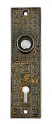 Antique Aesthetic Bronze Plated Cast Iron Door Plate by Mallory & Wheeler - Circa 1891