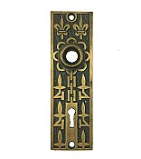 Antique Cast Bronze "Fleur de Lis" Design Door Plate by Mallory & Wheeler - Circa 1882