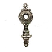Antique Nickel Plated Wrought Brass "Derbian" Design Door Plate by Yale & Towne with Privacy Thumbturn - New Old Stock - Circa 1929