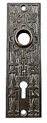 Antique Cast Iron Door Plate in "Fleur de Lis" Design by Mallory & Wheeler - Circa 1882
