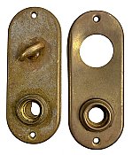Pair of Antique Petite Wrought Steel Exterior Door Plates for French or Storm Door - Circa 1920