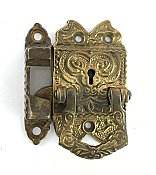 Antique Brass Bail Icebox Latch & Catch, Left Hand
