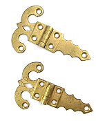 Antique Pair of Brass K-Progress Icebox Hinges