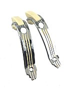 Pair of Antique Amerock Chrome And Ivory Catalin Kitchen Cabinet Pulls