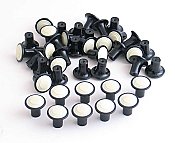 Antique Black & White Catalin Kitchen Cabinet Knobs