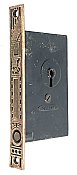 Antique Wrought Bronze "Ceylon" Design Pocket Door Lock by P. & F. Corbin - Circa 1905
