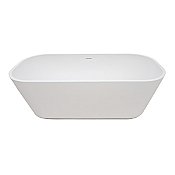 Arcticstone 65-Inch Solid Surface White Stone Freestanding Tub with Drain, Matte White