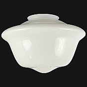 Vintage Glass Schoolhouse Lighting Fixture Shade - 15" Wide - 6" Fitter - Circa 1900