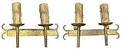 Antique Cast Iron Gothic Revival Sconce Pair - Circa 1920