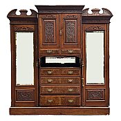 Antique Cherry Eastlake Wardrobe or Armoire - Circa 1870
