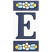 Sevillano Flora Address Letter E 2-1/8" x 4-3/8" Ceramic Wall Tile - Sold by the individual piece