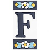 Sevillano Flora Address Letter F 2-1/8" x 4-3/8" Ceramic Wall Tile - Sold by the individual piece