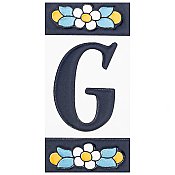 Sevillano Flora Address Letter G 2-1/8" x 4-3/8" Ceramic Wall Tile - Sold by the individual piece