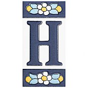 Sevillano Flora Address Letter H 2-1/8" x 4-3/8" Ceramic Wall Tile - Sold by the individual piece