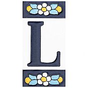 Sevillano Flora Address Letter L 2-1/8" x 4-3/8" Ceramic Wall Tile - Sold by the individual piece