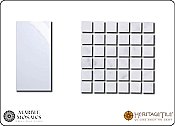 Marble Mosaics Honed Marble 5/8" Square Tile Sample Card in 'Carrara White'