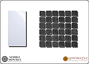Marble Mosaics Honed Marble 5/8" Square Tile Sample Card in 'Jet Black'
