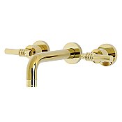 Kingston Brass KS8122ML Milano 2-Handle 8 in. Wall Mount Bathroom Faucet, Polished Brass
