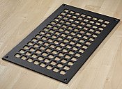 Square Steel Grid Design Heat Grate or Register, 6 Finishes Available, 9" x 20" Duct Size
