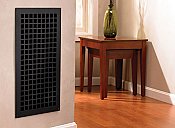 Square Steel Grid Design Heat Grate or Register, 6 Finishes Available, 12" x 24" Duct Size