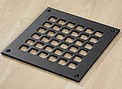 Square Steel Grid Design Heat Grate or Register, 6 Finishes Available, 6" x 6" Duct Size