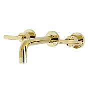 Kingston Brass KS8122CML Manhattan 2-Handle 8 in. Wall Mount Bathroom Faucet, Polished Brass